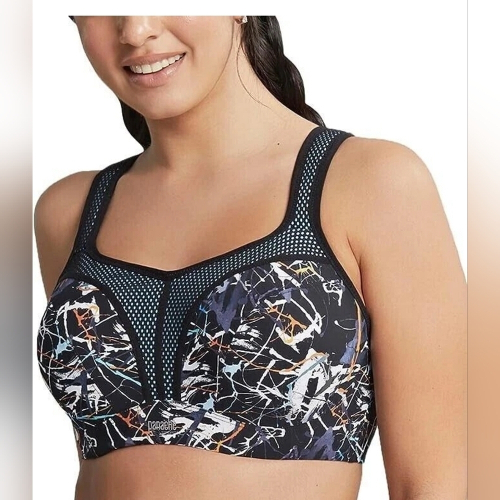 Panache Women's Ink Splat Ultimate High Impact Underwire Sports Bra‎ Size 40FF - Picture 2 of 13
